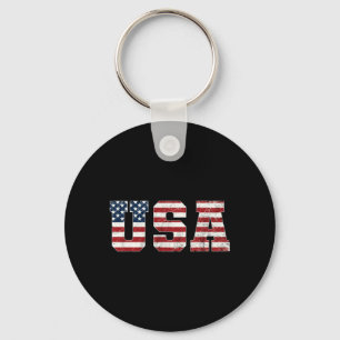 Usa Patriotic Aamerican Flag Shirt Men Women Kids Keychain