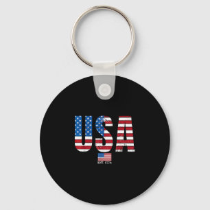Usa patriotic american flag 4th of july america keychain