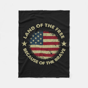 USA Patriotic American Flag 4th Of July Fleece Blanket