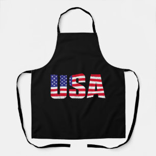 USA Patriotic American Flag For Men Women Kids Boy Apron