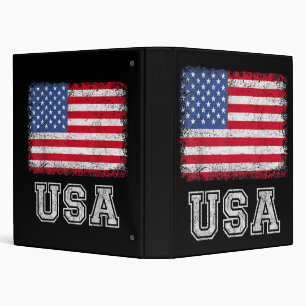 USA Patriotic American Flag For Men Women Kids Boy Binder