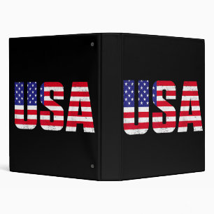 USA Patriotic American Flag For Men Women Kids Boy Binder
