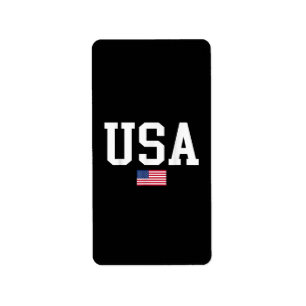 USA Patriotic American Flag For Men Women Kids Boy Label