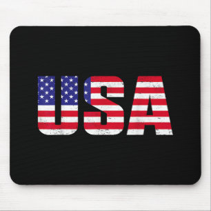 USA Patriotic American Flag For Men Women Kids Boy Mouse Pad