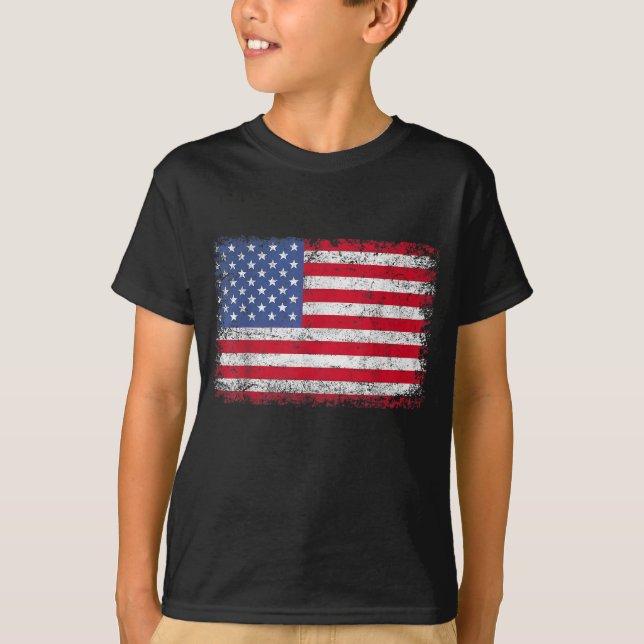 USA Patriotic American Flag For Men Women Kids Boy T-Shirt (Front)