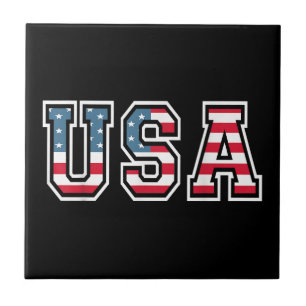 USA Patriotic American Flag For Men Women Kids Boy Tile