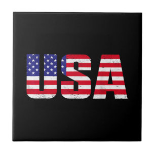 USA Patriotic American Flag For Men Women Kids Boy Tile