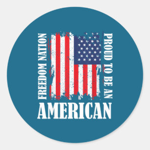 Usa Patriotic American Flag Freedom Classic Round Sticker