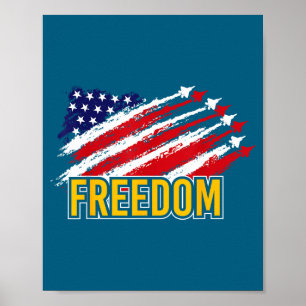 Usa patriotic - american flag freedom - pride poster