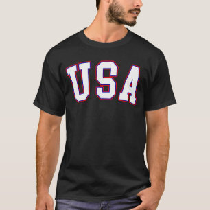 USA Patriotic American Flag Proud American Font 4t T-Shirt