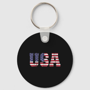 Usa Patriotic American Flag Shirt Men Women Kids V Keychain