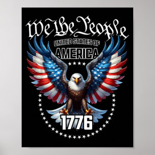 Usa patriotic american flag theme eagle design  poster