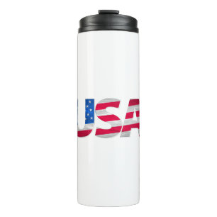 USA Patriotic American Football 4th of July Thermal Tumbler