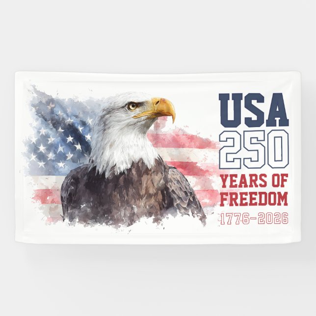 USA Patriotic America's 250th Anniversary Party Banner (Horizontal)