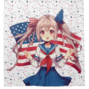 USA patriotic anime girl