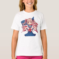 USA patriotic anime girl