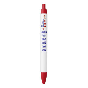 USA Patriotic BASKETBALL Black Ink Pen