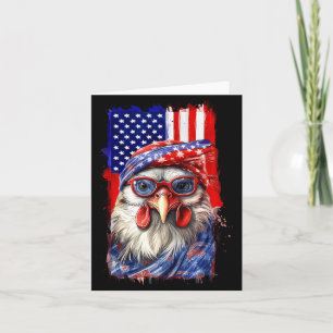 USA Patriotic Chicken 4th Of July Independence Day Card