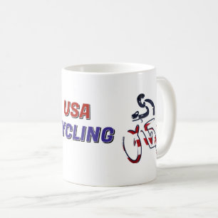 USA Patriotic Cycling Coffee Mug