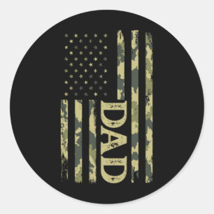 Usa Patriotic Dad Father's Day American Flag 4th O Classic Round Sticker