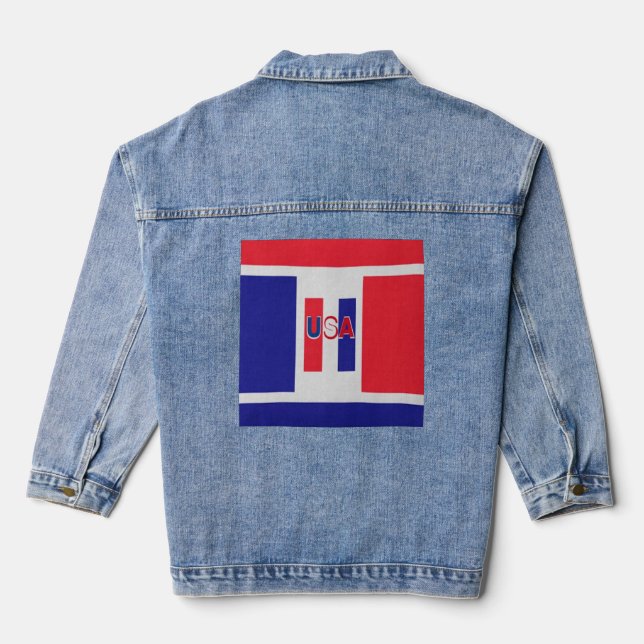 USA Patriotic  Denim Jacket (Back)