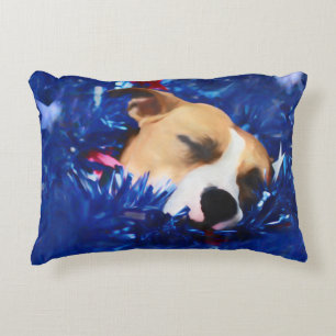 USA Patriotic Dog American Pit Bull Terrier Decorative Pillow
