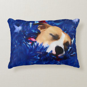 USA Patriotic Dog American Pit Bull Terrier Decorative Pillow
