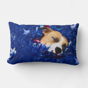 USA Patriotic Dog American Pit Bull Terrier Lumbar Pillow