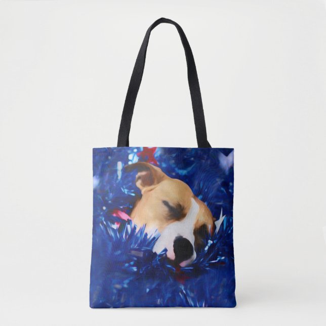 USA Patriotic Dog American Pit Bull Terrier Tote Bag (Front)