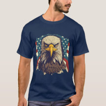 USA Patriotic Eagle American Flag 4th of July Tee
