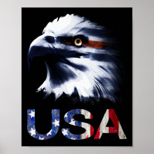 Usa Patriotic Eagle Head - 4th Of July Independenc Poster