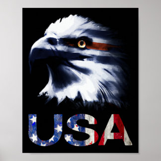 Usa Patriotic Eagle Head - 4th Of July Independenc Poster