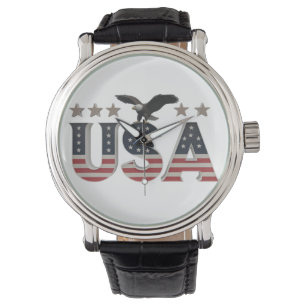 USA Patriotic Eagle + Stars Flag Design for Pride Watch
