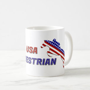 USA Patriotic Equestrian Rider Coffee Mug