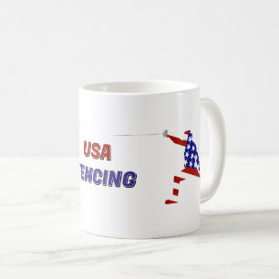USA Patriotic Fencing En Garde Coffee Mug