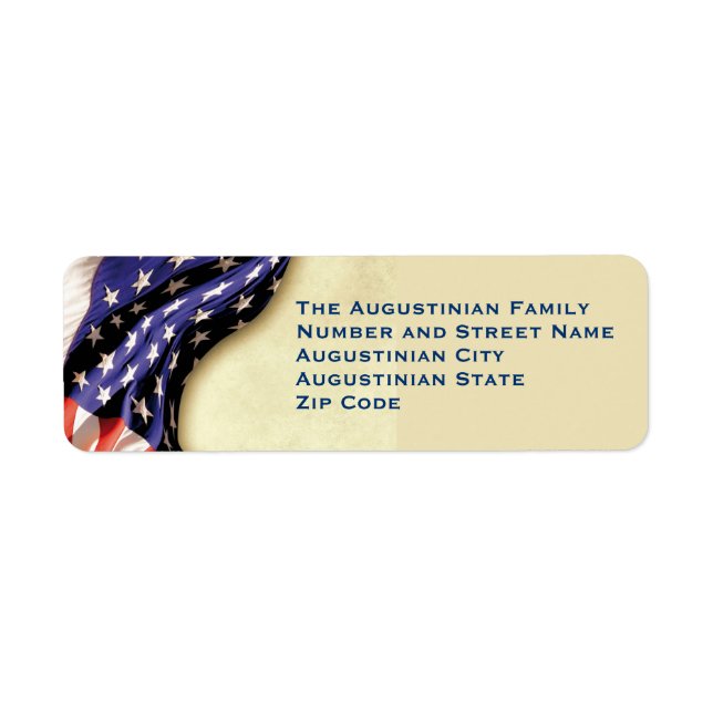 USA Patriotic Flag Customized Return Address (Front)