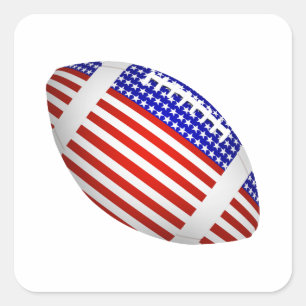 USA Patriotic Football Sports Square Sticker