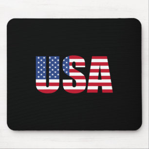 Usa Patriotic For Women Girls Kids Men Mouse Pad