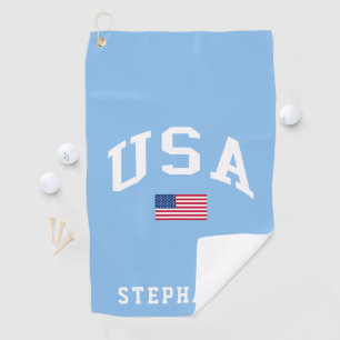 USA Patriotic Independence Day American Flag Golf Towel