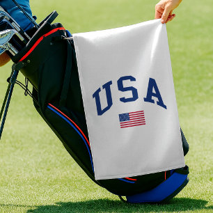 USA Patriotic Independence Day American Flag Golf Towel