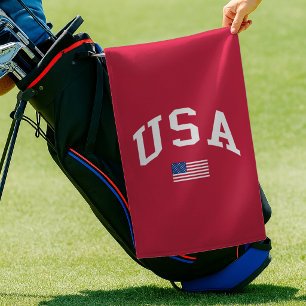 USA Patriotic Independence Day American Flag Golf Towel