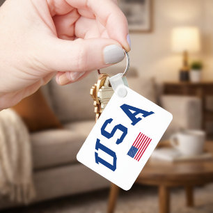 USA Patriotic Independence Day American Flag Keychain