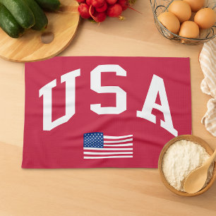 USA Patriotic Independence Day American Flag Kitchen Towel