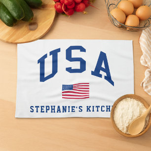 USA Patriotic Independence Day American Flag Kitchen Towel