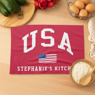 USA Patriotic Independence Day American Flag Kitchen Towel