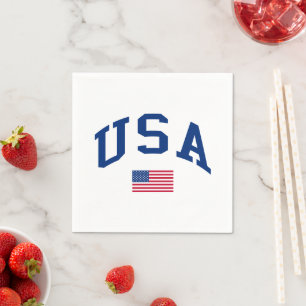 USA Patriotic Independence Day American Flag Napkin