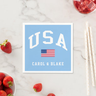 USA Patriotic Independence Day American Flag Napkin