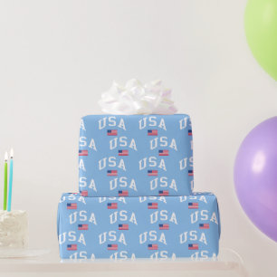 USA Patriotic Independence Day American Flag Wrapping Paper