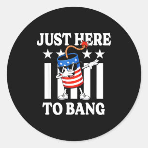 Usa patriotic july fourth dabbing firework  classic round sticker