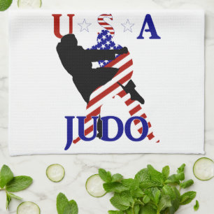 USA Patriotic Martial Arts JUDO Kitchen Towel